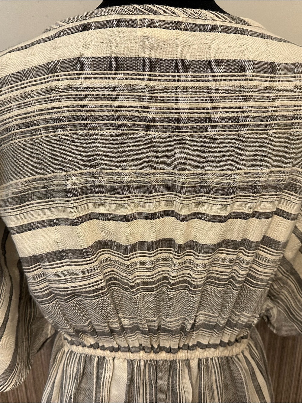 World Market Boho Striped Maxi Dress Tassel Tie Cotton L/XL - Picture 9 of 12